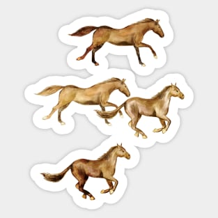 Wild and Free Watercolor Horses Sticker